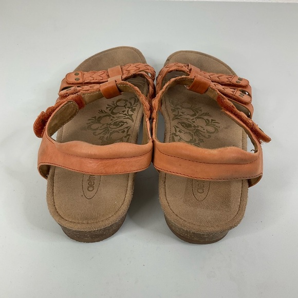 Aetrex Reese Braided Leather Strappy Sandals Size 9 - Picture 4 of 8